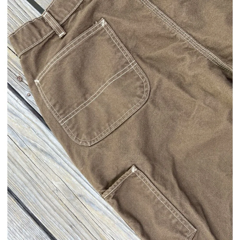 Carhartt FR Men's 36X35 Washed Duck Work Dungaree Pants Mid Brown 100791-246